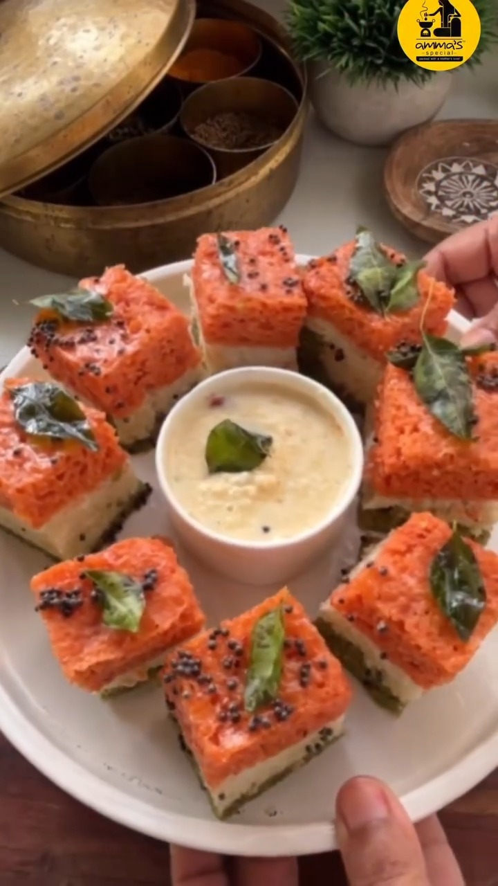 Celebrate the colors of freedom with this soft, fluffy, and flavour-packed Tiranga Rice Dhokla!M-0